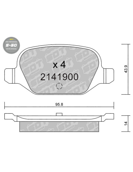 REAR HIGH PERFORMANCE BRAKEPADS S50 FIAT 500 500C PANDA 169 188 199 LANCIA MUSA