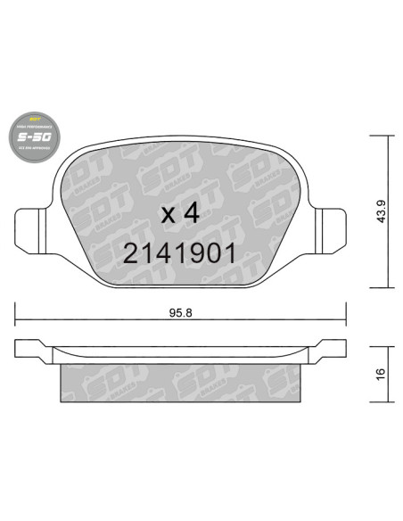 REAR HIGH PERFORMANCE BRAKEPADS S50 ALFA ROMEO 147 156 GT FIAT LINEA LANCIA LYBRA