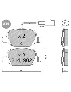 REAR HIGH PERFORMANCE BRAKEPADS S50 ABARTH 500 FIAT 500 500C