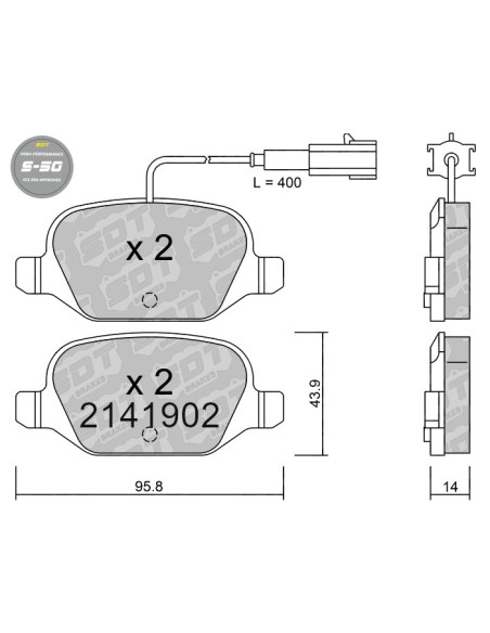 REAR HIGH PERFORMANCE BRAKEPADS S50 ABARTH 500 FIAT 500 500C