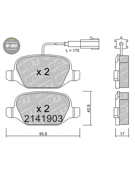 REAR HIGH PERFORMANCE BRAKEPADS S50 ALFA ROMEO MITO
