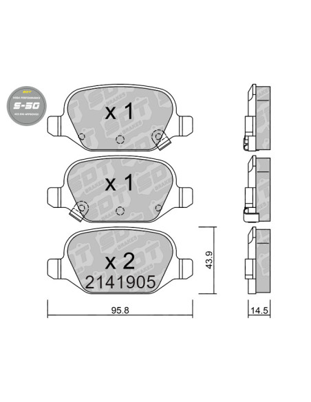Pastillas De Freno Traseras High Performance S50 Fiat Panda 312