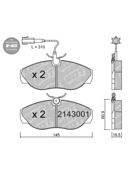 FRONT HIGH PERFORMANCE BRAKEPADS S50 CITROEN JUMPER FIAT DUCATO 230 PEUGEOT BOXER