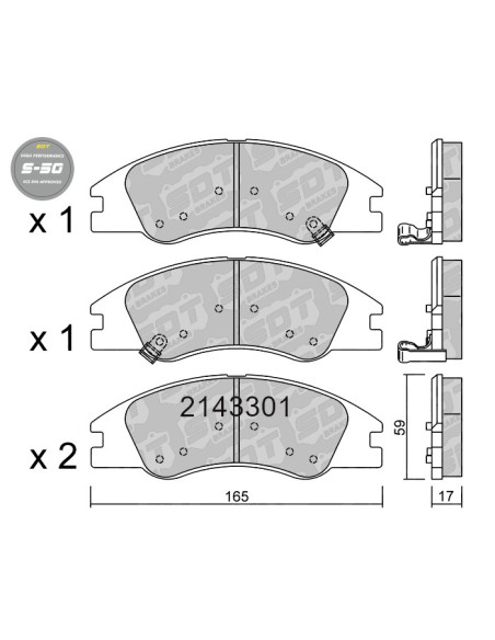 FRONT HIGH PERFORMANCE BRAKEPADS S50 KIA CERATO