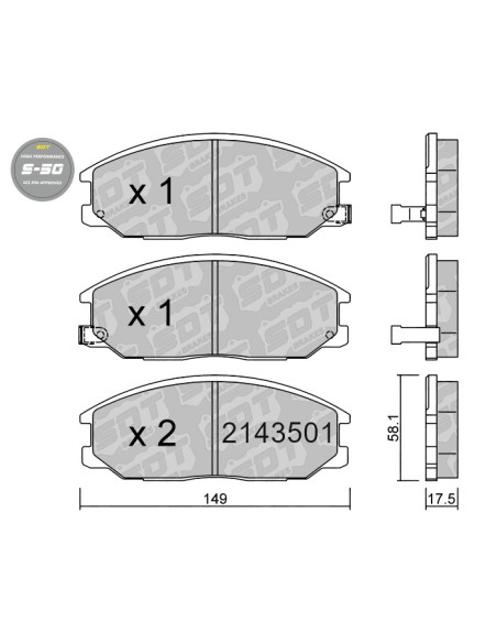 Pastillas De Freno Delanteras High Performance S50 Ssangyong Actyon Kyron Rexton