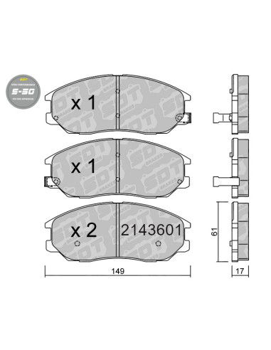 FRONT HIGH PERFORMANCE BRAKEPADS S50 HYUNDAI CENTENNIAL TERRACAN HP XG KIA OPIRUS SSANGYONG RODIUS