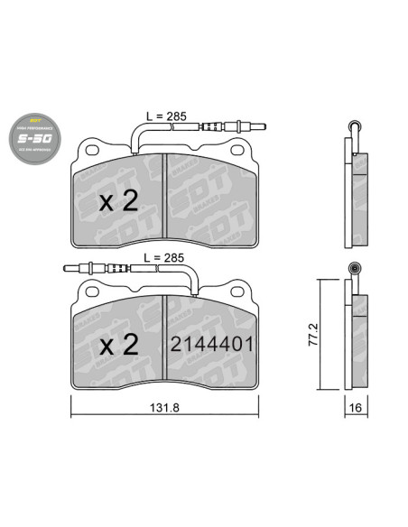Pastillas De Freno Delanteras High Performance S50 Peugeot 607 3.0 V6 24V