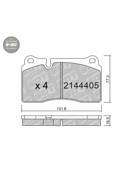 FRONT HIGH PERFORMANCE BRAKEPADS S50 ASTON MARTIN AUDI CUPRA SEAT LEON CUPRA 5F PACK PERFORMANCE VW TOUAREG 7LA 7P