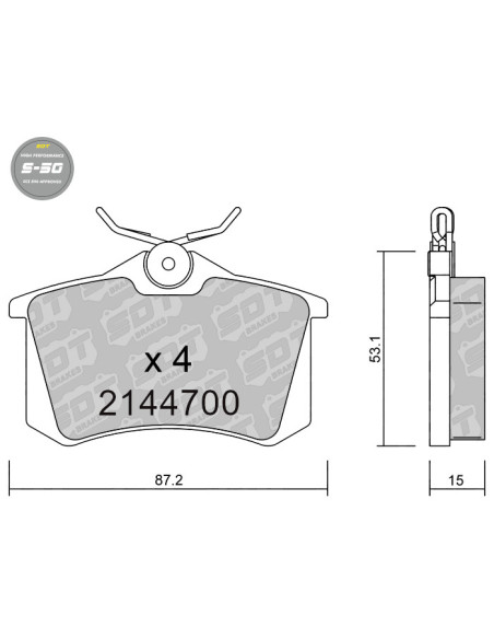 REAR HIGH PERFORMANCE REAR BRAKEPADS S50 PEUGEOT 405 PORSCHE 928 SEAT CORDOBA IBIZA MK2 TOLEDO VW CORRADO GOLF MK2 MK3