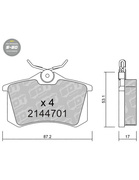 Pastillas De Freno Traseras High Performance S50 Audi Citroen Ds Fiat Ford Lancia Opel Peugeot Seat Skoda Vw