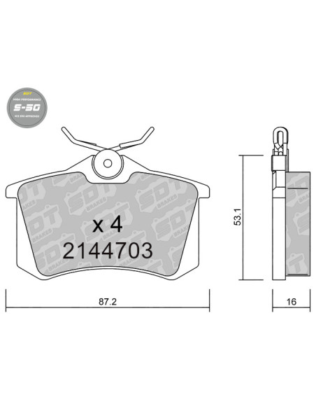 REAR HIGH PERFORMANCE BRAKEPADS S50 AUDI CITROEN DS NISSAN PEUGEOT RENAULT