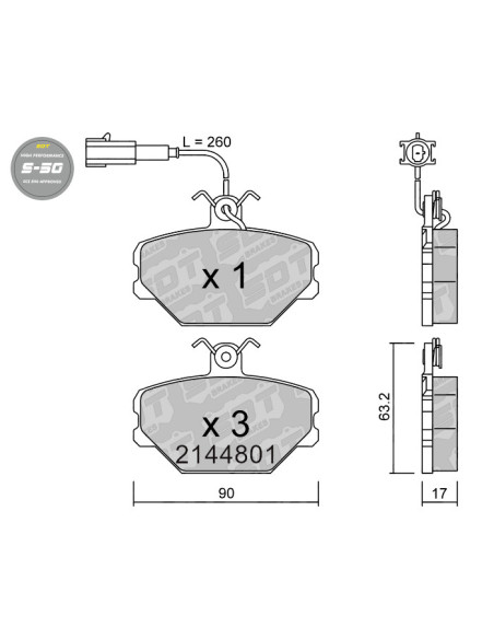 FRONT HIGH PERFORMANCE BRAKEPADS S50 FIAT TEMPRA TIPO LANCIA DEDRA YUGO FLORIDA MIAMI SANA