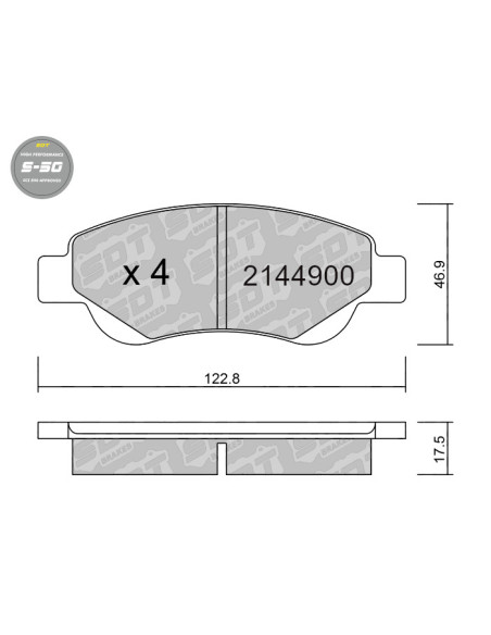 FRONT HIGH PERFORMANCE BRAKEPADS S50 CITROEN C1 PEUGEOT 107 108 TOYOTA AYGO