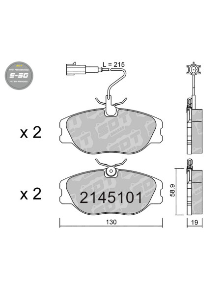 Pastillas De Freno Delanteras High Performance S50 Alfa Romeo Gtv Spider Fiat Coupe Croma Tipo Lancia Dedra Delta Kappa Thema