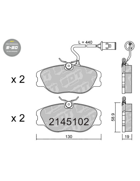 FRONT HIGH PERFORMANCE BRAKEPADS S50 ALFA ROMEO 164