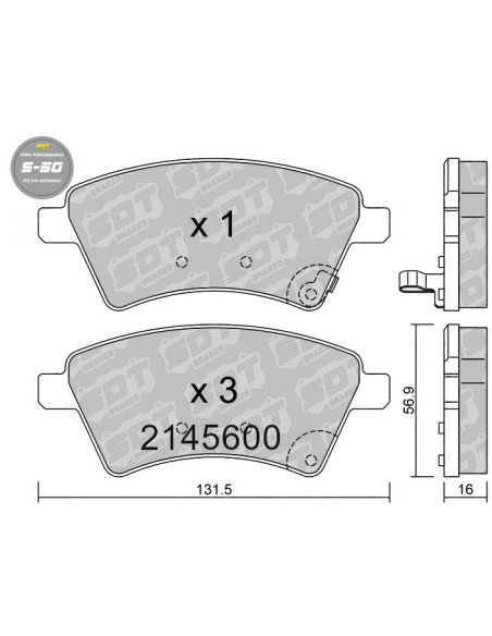 FRONT HIGH PERFORMANCE BRAKEPADS S50 FIAT SEDICI SUZUKI SX4