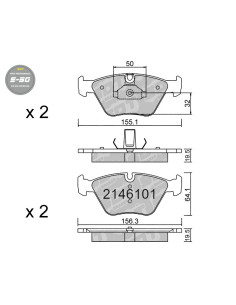 Pastillas De Freno Delanteras High Performance S50 Bmw Serie 3 E46 Z4 E85 Mg Zt