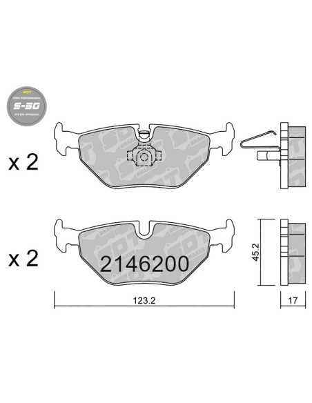 REAR HIGH PERFORMANCE BRAKEPADS S50BMW SERIE 3 E46 Z4 E85 MG ZT ROVER 75 SAAB 9-5 YS3E