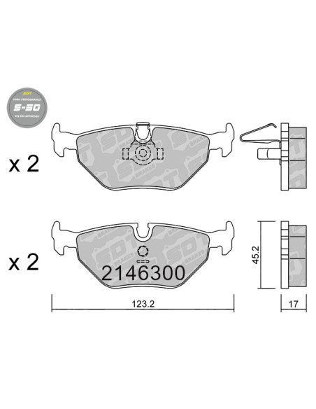 Pastillas De Freno Traseras High Performance S50 Bmw Serie 5 E39
