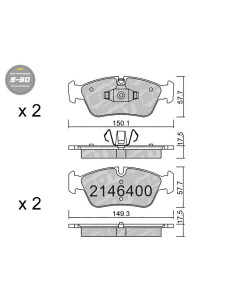 FRONT HIGH PERFORMANCE BRAKEPADS S50 BMW SERIE 1 E81 E82 E87 E88 SERIE 3 E90 E91 E92 E93