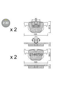 REAR HIGH PERFORMANCE BRAKEPADS S50 BMW SERIE 3 E90 E91 E92 E93 X1 E84