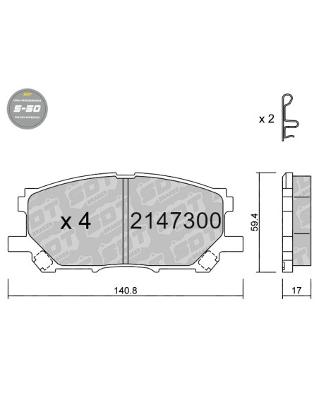 FRONT HIGH PERFORMANCE BRAKEPADS S50 LEXUS SUV RX II SUV