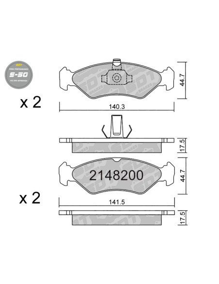 FRONT HIGH PERFORMANCE BRAKEPADS S50 FORD COURIER FIESTA MK4 KA MAZDA 121