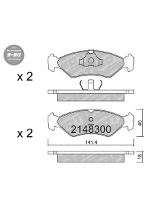 FRONT HIGH PERFORMANCE BRAKEPADS S50 FORD COURIER FIESTA MK3