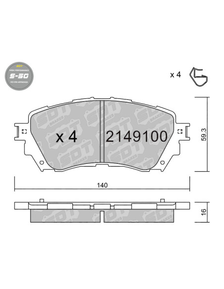FRONT HIGH PERFORMANCE BRAKEPADS S50 MAZDA 6 GJ GH