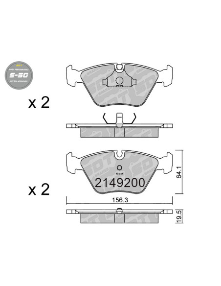 FRONT HIGH PERFORMANCE BRAKEPADS S50 BMW SERIE 3 E36 M3 SERIE 5 E34 M5 SERIE 7 E32 Z3