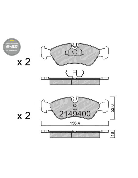 FRONT HIGH PERFORMANCE BRAKEPADS S50 DAEWOO CHEVROLET LANOS OPEL ASTRA F KADETT E VECTRA A