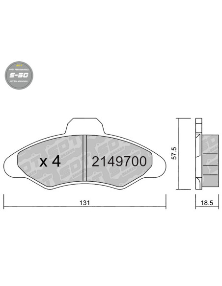 Pastillas De Freno Delanteras High Performance S50 Ford Escort Orion