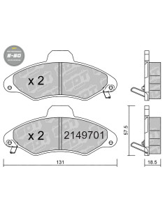 FRONT HIGH PERFORMANCE BRAKEPADS S50 FORD ESCORT