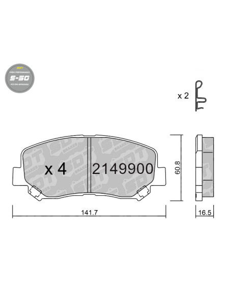 FRONT HIGH PERFORMANCE BRAKEPADS S50 MAZDA CX-5