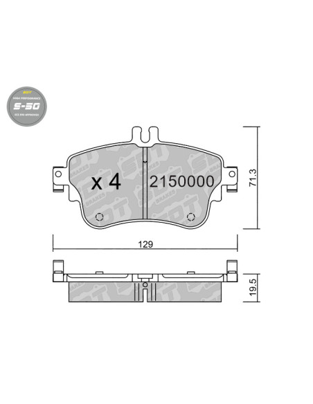 Pastillas De Freno Delanteras High Performance S50 Mercedes Benz Clase A 176 Clase B 242 246