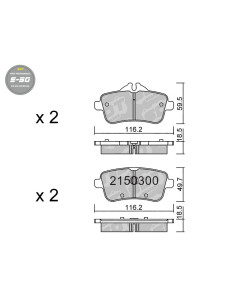 REAR HIGH PERFORMANCE BRAKEPADS S50 MERCEDES BENZ 45 AMG CLASE A 176 CLA C117 X117 GL X166 GLA X156 ML 166 SLK 172