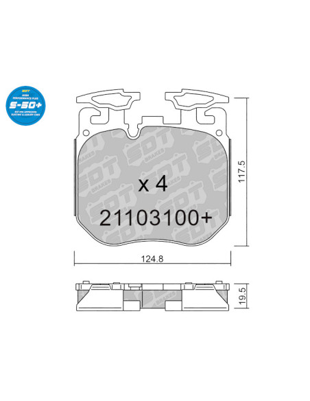 FRONT HIGH PERFORMANCE PLUS BRAKEPADS S50+ BMW 5 G30 7 G11 8 G14 X3 G01 X5 G05 X7 G07 MSPORT