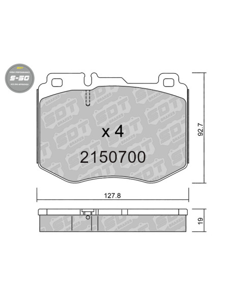 FRONT HIGH PERFORMANCE BRAKEPADS S50 MERCEDES BENZC W205 PAQUETE AMG
