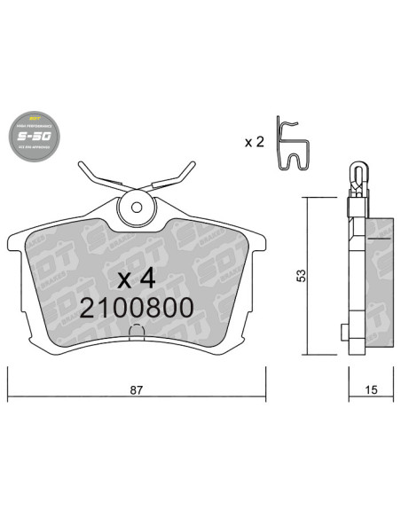 REAR HIGH PERFORMANCE BRAKEPADS S50 HONDA ACCORD VI VII