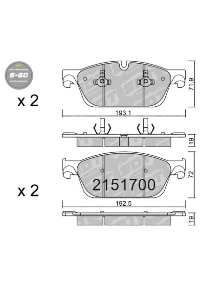 Pastillas De Freno Delanteras High Performance S50 Mercedes Benz Gl X166 Ml 166