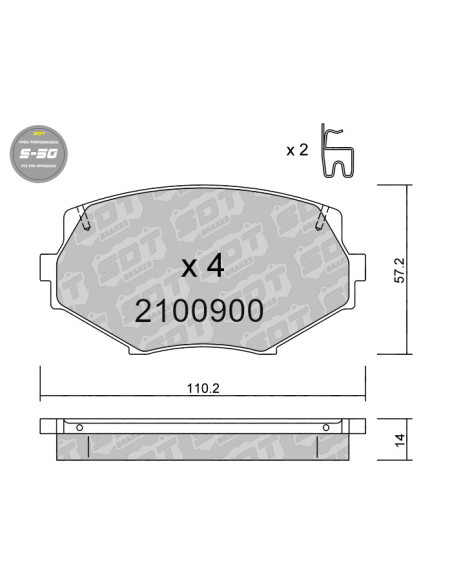 Pastillas De Freno Delanteras High Performance S50 Mazda Mx5 Nb