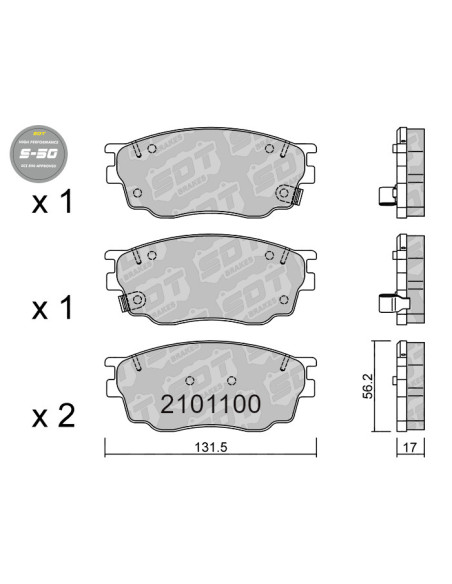 Pastillas De Freno Delanteras High Performance S50 Mazda 6 Gg Gy