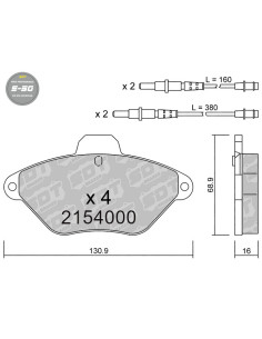 FRONT HIGH PERFORMANCE BRAKEPADS S50 CITROEN XANTIA