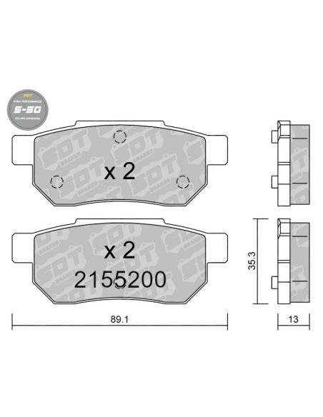 REAR HIGH PERFORMANCE BRAKEPADS S50 HONDA ACCORD CIVIC CRX ED EE INTEGRA DA PRELUDE BA