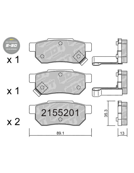 REAR HIGH PERFORMANCE BRAKEPADS S50 HONDA CIVIC ED EE MC MB PRELUDE BA MG ZR ZS ROVER 25 45 STREETWISE