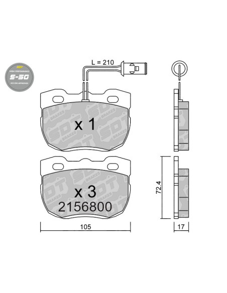 Pastillas De Freno Delanteras High Performance S50 Land Rover Discovery Range Rover Off-Road