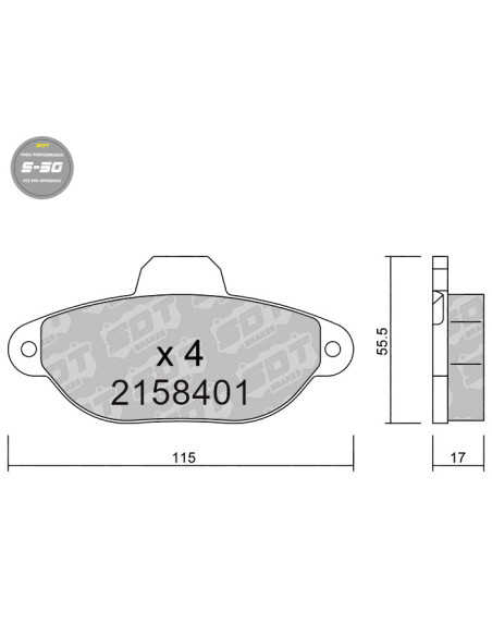 FRONT HIGH PERFORMANCE BRAKEPADS S50 FIAT PANDA PUNTO 176 188 199 SEICENTO LANCIA Y