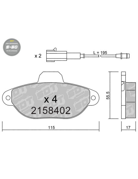 Pastillas De Freno Delanteras High Performance S50 Fiat 500 500C Ford Ka Ii