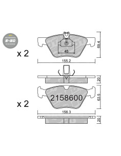 FRONT HIGH PERFORMANCE BRAKEPADS S50 CHRYSLER CROSSFIRE MERCEDES CLK SLK CLASE E 210 S 220 SSANGYOUNG CHAIRMAN