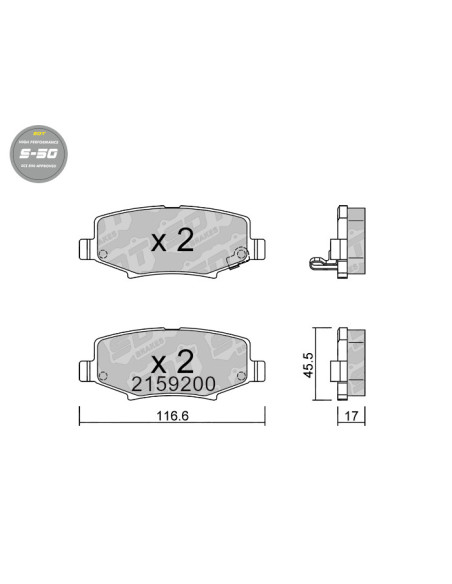 REAR HIGH PERFORMANCE BRAKEPADS S50 DODGE NITRO JEEP CHEROKEE KK WRANGLER III